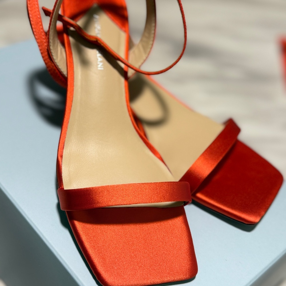 ANTONIO MELANI Vibrant Red Heeled Sandals